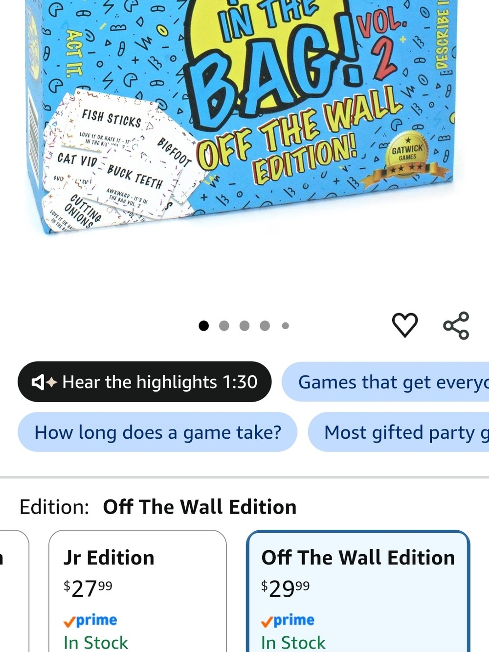 In The Bag! Vol. 2 Off The Wall Edition Party Game - Blue